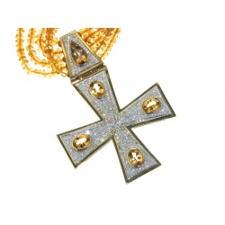 Croce Oro Diamanti e Topazi